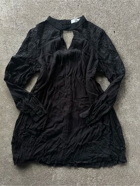 For Good Keyhole Long Sleeve Mini Dress